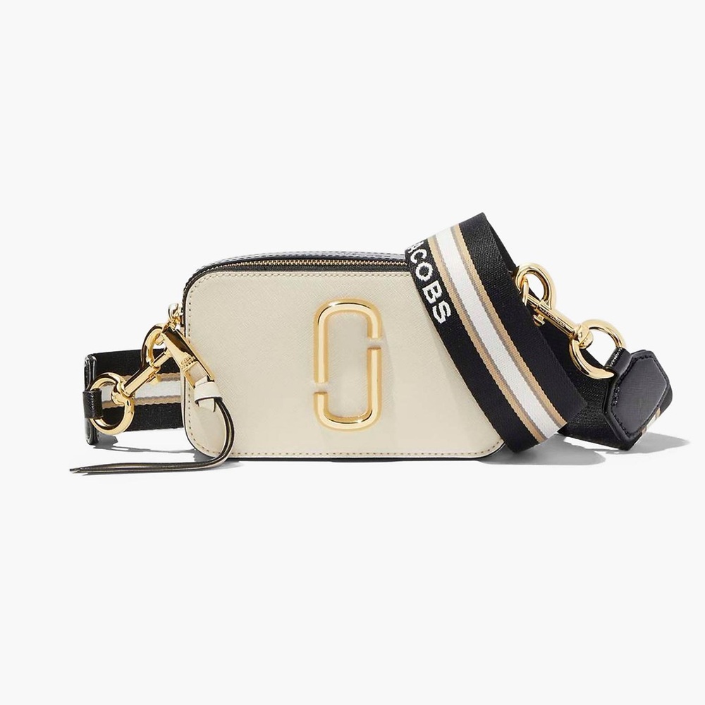 Marc Jacobs Cream and Black Snapshot Camera Crossbody Bag